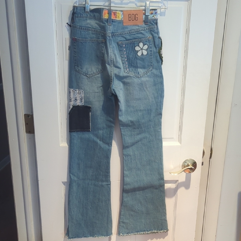 BDG Multicolor Patchwork Flare Jeans NWT - image 6